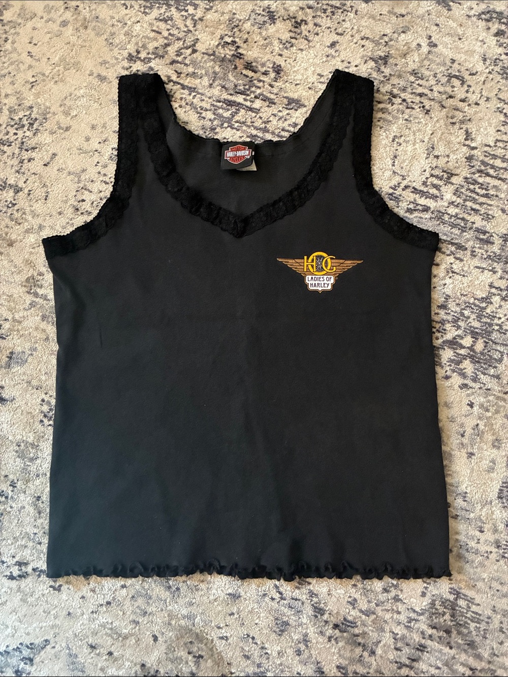Harley-Davidson lace trim tank